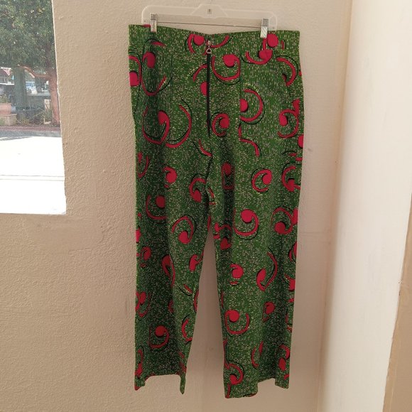 Custome Made Pants - Custom made wide leg pink and green pant